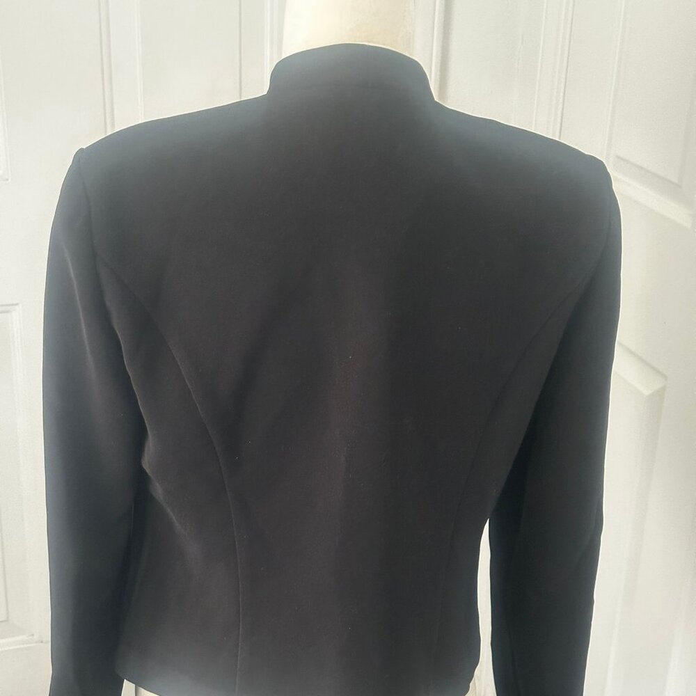 VTG 90s Jessica Howard Cropped Blazer – Black w/ White Contrast Piping, USA Sz 8 - Picture 12 of 14